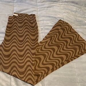 Aeropostale Brown Wavy Pattern Boot Cut Pants